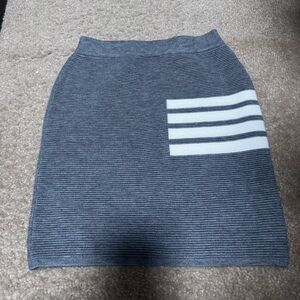Gray Striped Women's Skirt